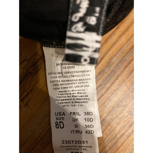 Profile by Gottex Standard Hula Dance One Piece Black Swimsuit New  Size 8D Cup - Picture 4 of 5